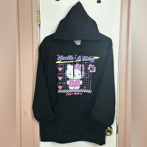 Old Navy Hello Kitty Tokyo Speed Black Pullover Hoodie Mens XL